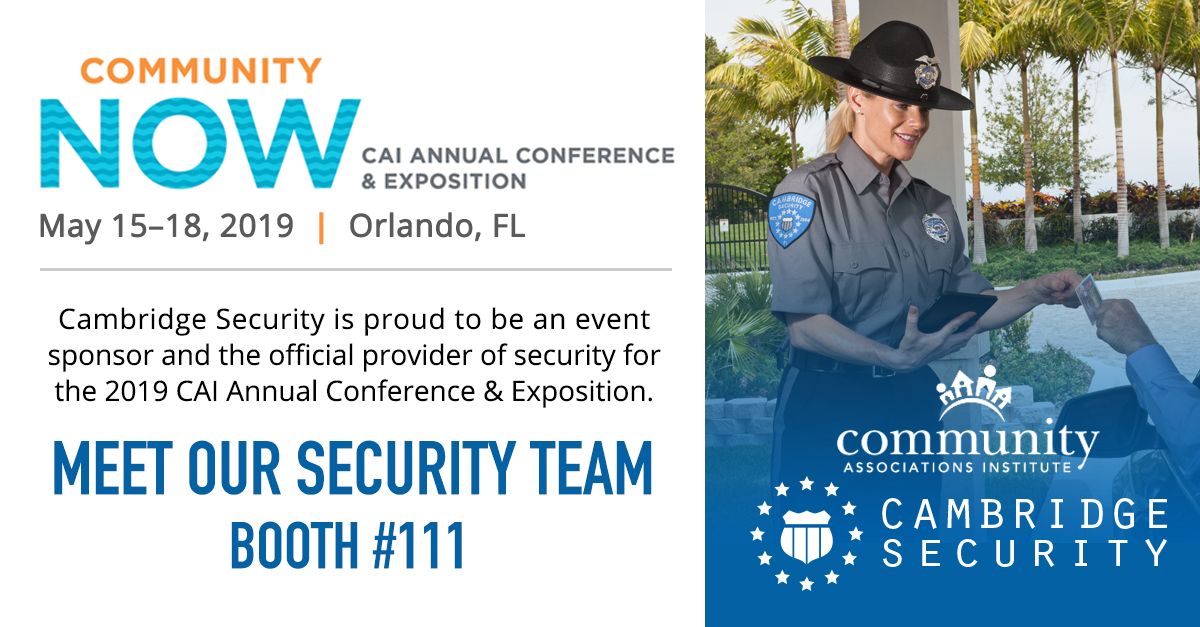 Cambridge Security at the 2019 CAI Annual Conference and Exposition, Orlando, Fl